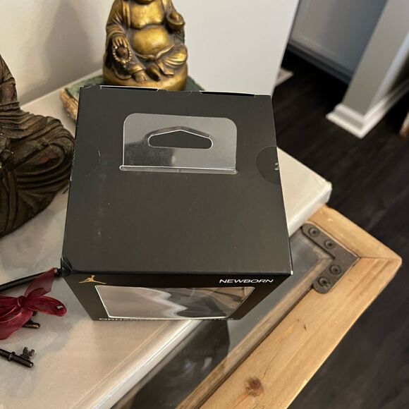 Jordan NIB Newborn Baby Booties in clear ornament. Cement and Black and red. - Picture 5 of 9